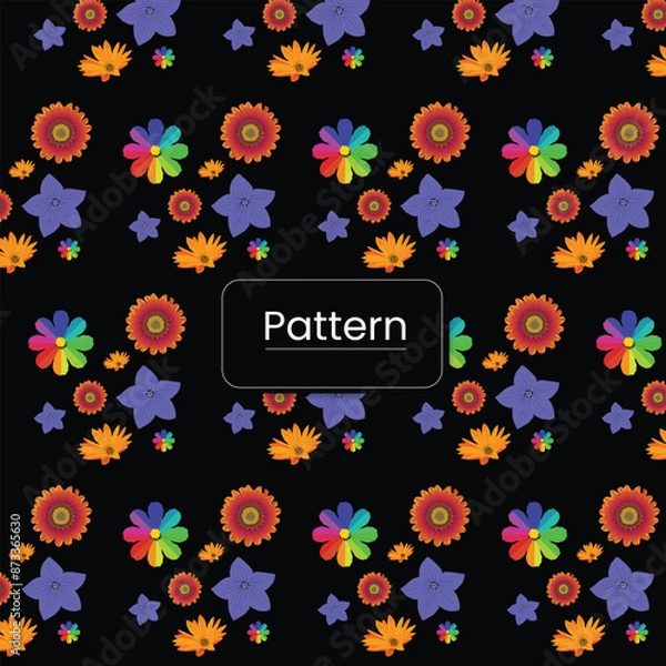 Obraz Colorful Floral Seamless Pattern design