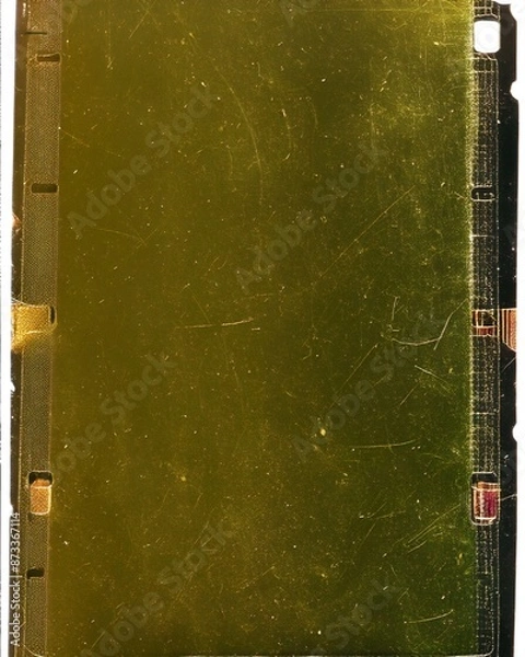 Fototapeta Rusty greenish gold plate with worn-out look and scratched marks making an antique texture for sale too!