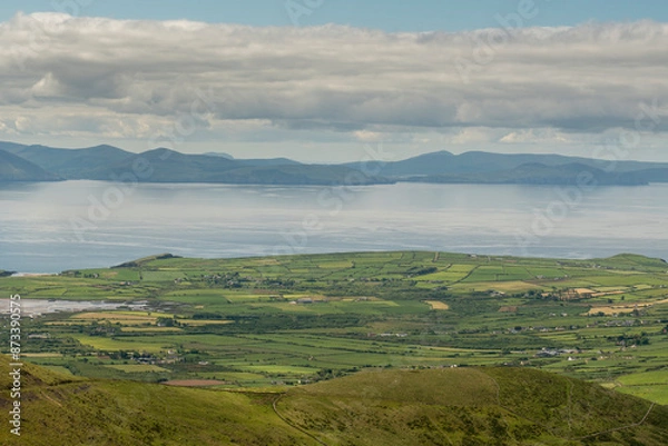 Obraz landscape with mountains water and clouds