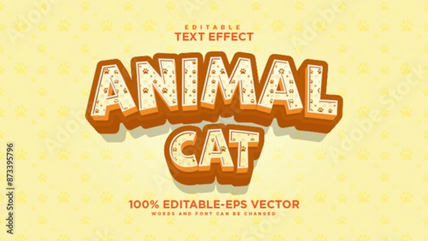 Fototapeta Animal cat editable text effect logo