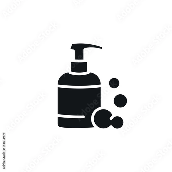 Fototapeta Liquid soap simple glyph icon. Vector solid isolated black illustration.