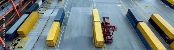 Fototapeta Advanced cargo handling with seamless flow, robust logistics network, efficient freight management
