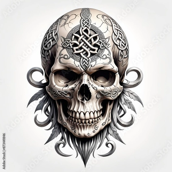 Fototapeta Celtic Skull Ornament