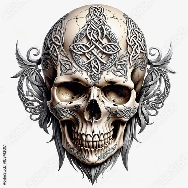 Fototapeta Celtic Skull Ornament