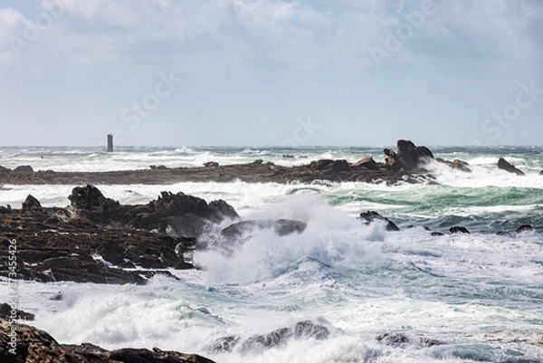 Obraz Tempête à Saint-Guénolé-1