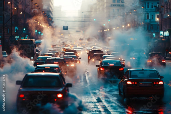 Obraz Pollution urbaine de l'air due à la circulation automobile