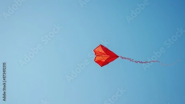 Obraz Red kite flying against clear blue sky