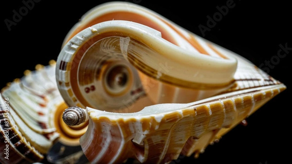 Fototapeta a shell with a spiral design on it