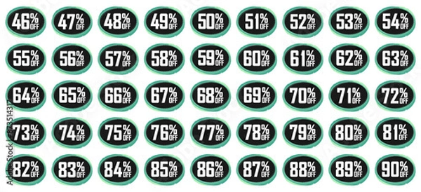 Obraz Set Sale banners design template, discount tags, app icons, vector illustration