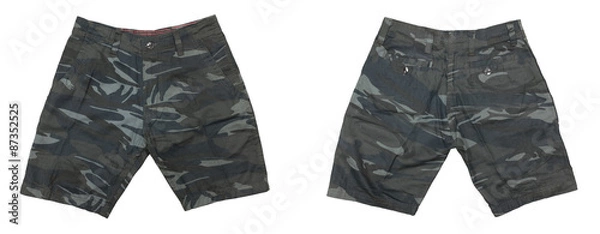 Obraz Shorts pant camouflage fashion design on isolated background.