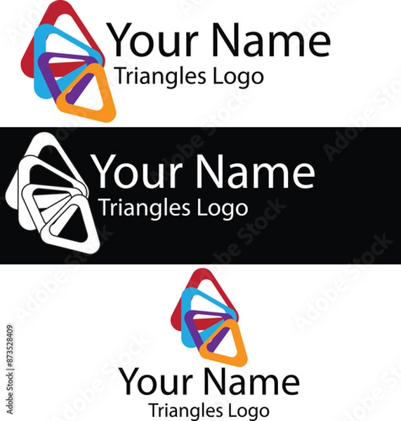 Fototapeta Triangles logo mock-up for professional or personal use. 
