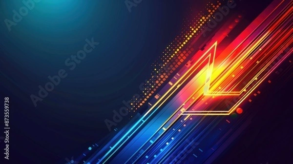 Fototapeta Abstract Digital Art with Bright Colors and Lines