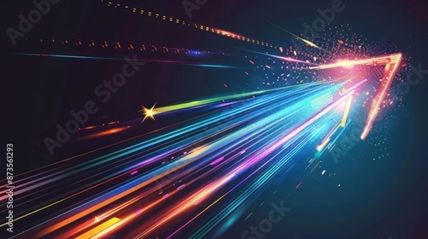 Fototapeta Neon Arrow Abstract Background