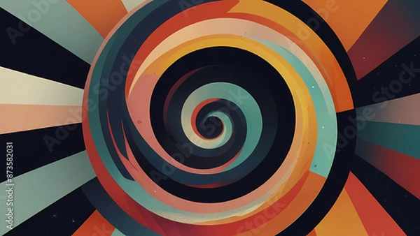 Obraz abstract illustration centered around Swirl with modern, futuristic aesthetic with a mix of cool and warm hues