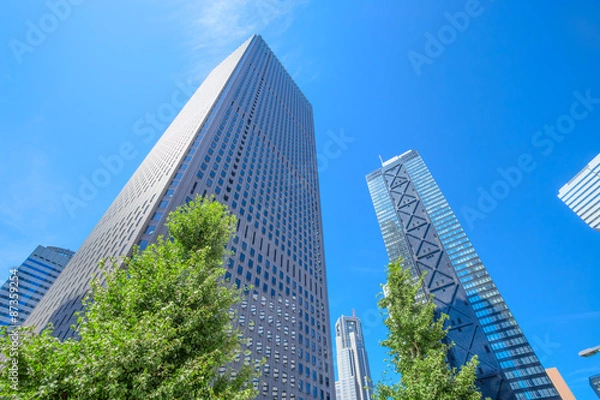 Fototapeta 高層ビルと青空