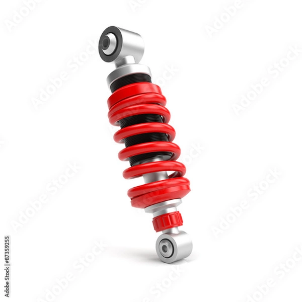 Obraz 3d illustration: Car shock absorber on a white background