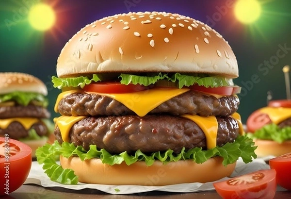 Fototapeta burger close up