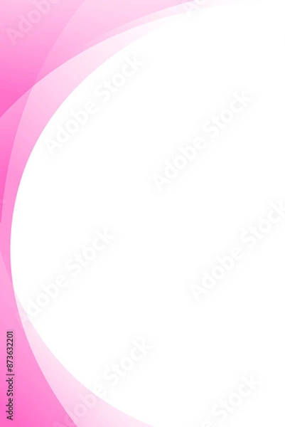 Fototapeta Vertical pink wave flowing on white background with empty space for geometric modern design