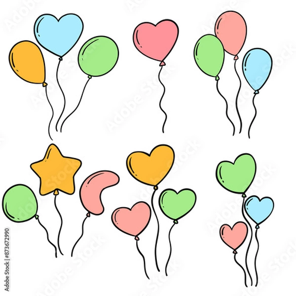 Obraz Vibrant Balloons on a String