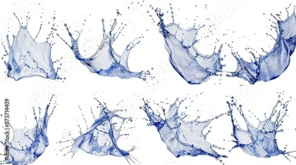 Obraz Water Splashes in Different Shapes