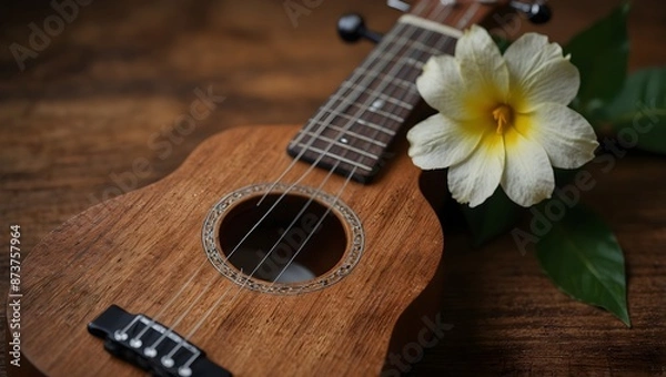 Fototapeta A haiku inspired by the gentle strumming of a ukulele ai_generated