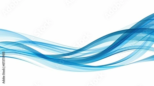 Fototapeta Vibrant vector illustration of an abstract blue wave on a background. Perfect for design projects.