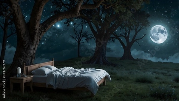 Fototapeta A short story set in Xanadu, where dreams come to life under the silver moon ai_generated