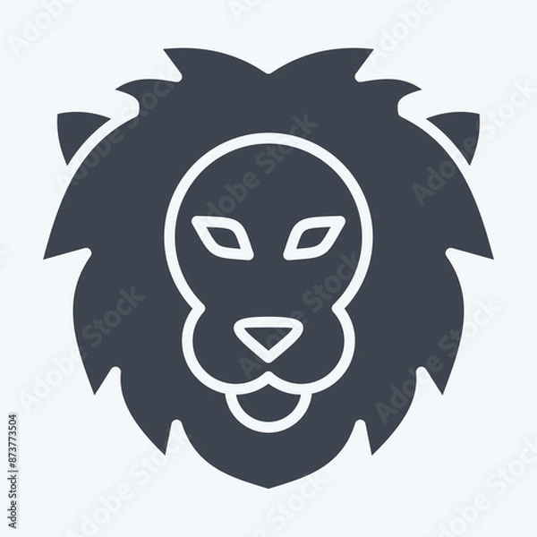 Fototapeta Icon Leo. related to Horoscope symbol. glyph style. simple design editable. simple illustration