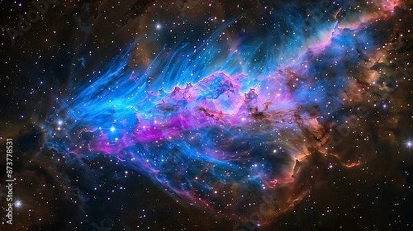Fototapeta Celestial Spectacle: Mesmerizing Supernova Explosion in Distant Galaxy