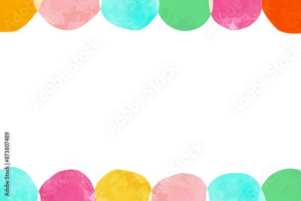 Obraz 水彩風テクスチャフレーム。デザインのアクセントに。夏