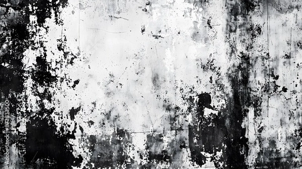 Fototapeta Abstract black and white grunge background with a distressed and worn texture