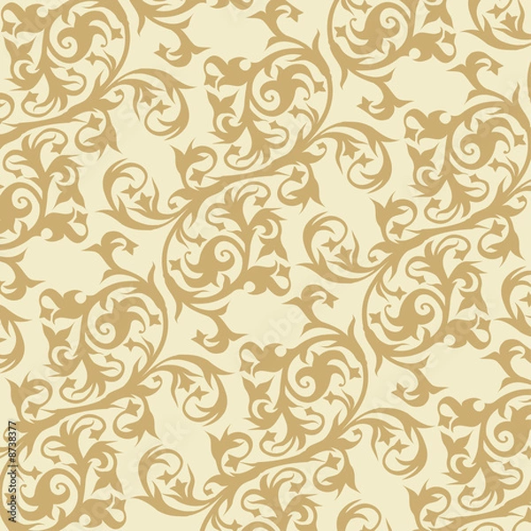 Fototapeta yellow floral wallpaper