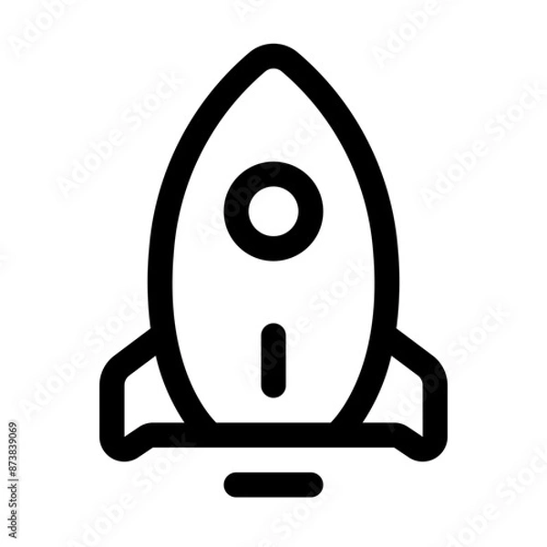 Fototapeta Rocket Line Icon
