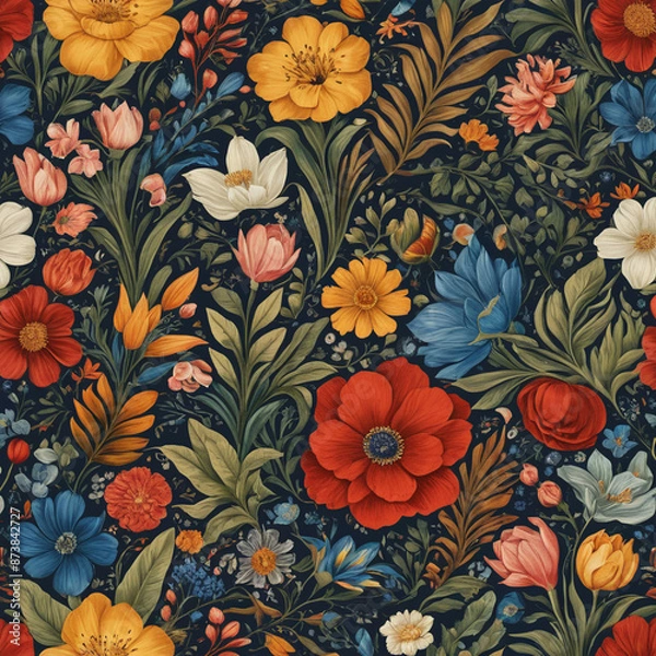 Fototapeta seamless floral pattern