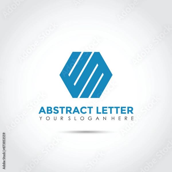 Fototapeta Abstract Letter WM Logo Template. Vector Illustrator