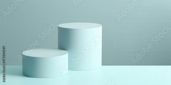 Fototapeta Minimalist Product Display with Two Cylinders