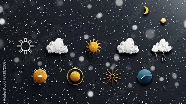 Fototapeta Icons showing different weather conditions