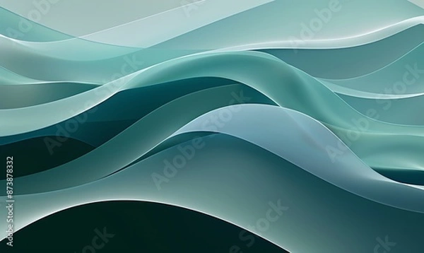Fototapeta Abstract Wavy Pattern in Teal Tones
