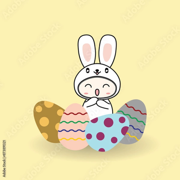 Fototapeta cute rabbit vector illustration design. Eps 10