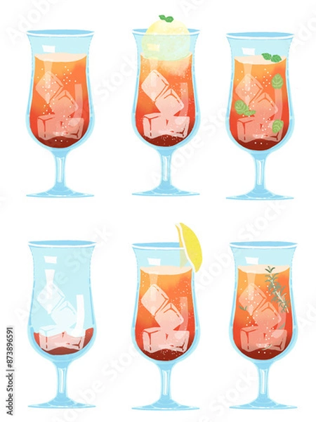 Obraz ティースカッシュのイラスト六種