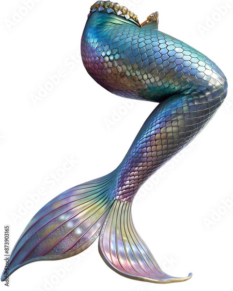 Obraz Mermaid Tails PNG Photo Overlays - High-Resolution Fantasy Elements with Colorful, Pearlescent Tails and Decorative Belts for Creating Magical Photography. Generated AI