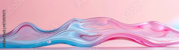 Fototapeta Vivid Neon Abstract Background with Volumetric Curves