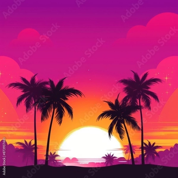 Fototapeta Sunset tree backgrounds silhouette.