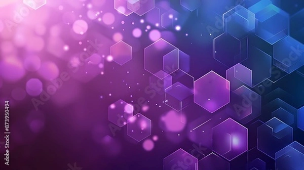 Fototapeta Abstract technology hexagons purple and blue background