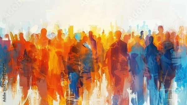Fototapeta A bright, airy abstraction of data across the population. Stock image.