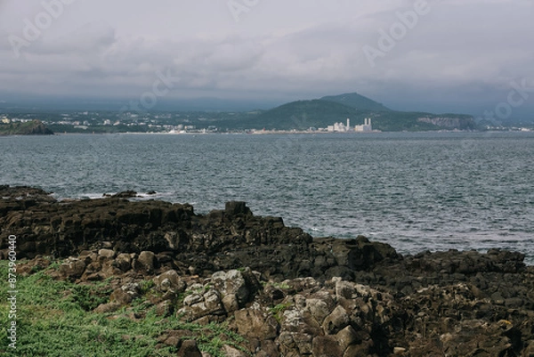 Obraz Landscape view of sea during summer in Jeju island, South Korea.