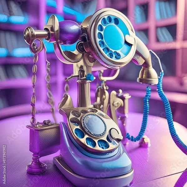 Fototapeta old fashioned telephone