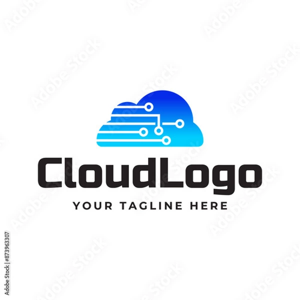 Fototapeta Creative cloud vector logo design template