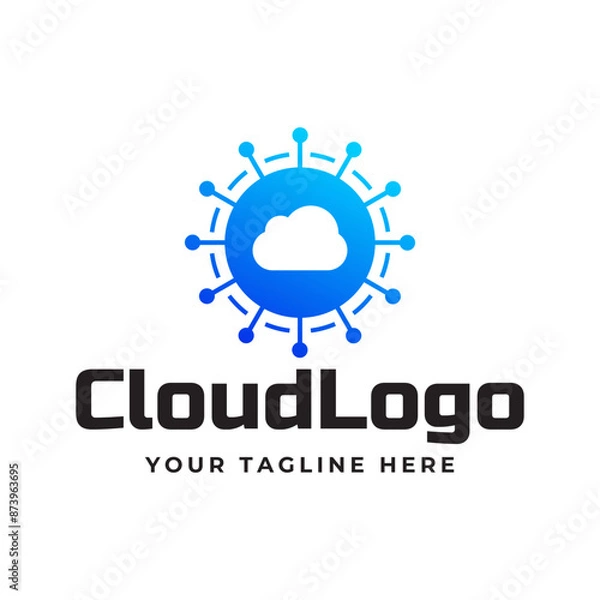 Fototapeta Creative cloud vector logo design template