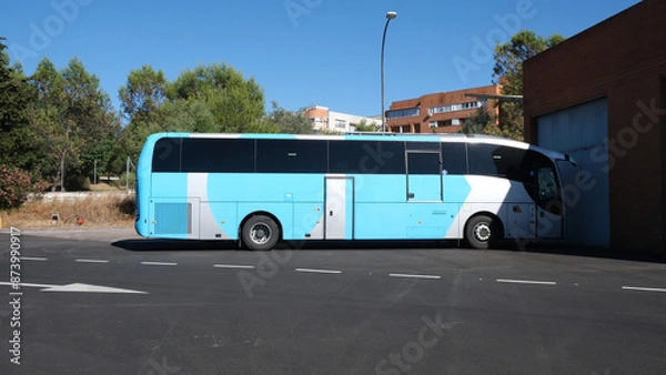 Fototapeta The bus as a means of transportation. Bus stations. Means of transportation to reduce emissions